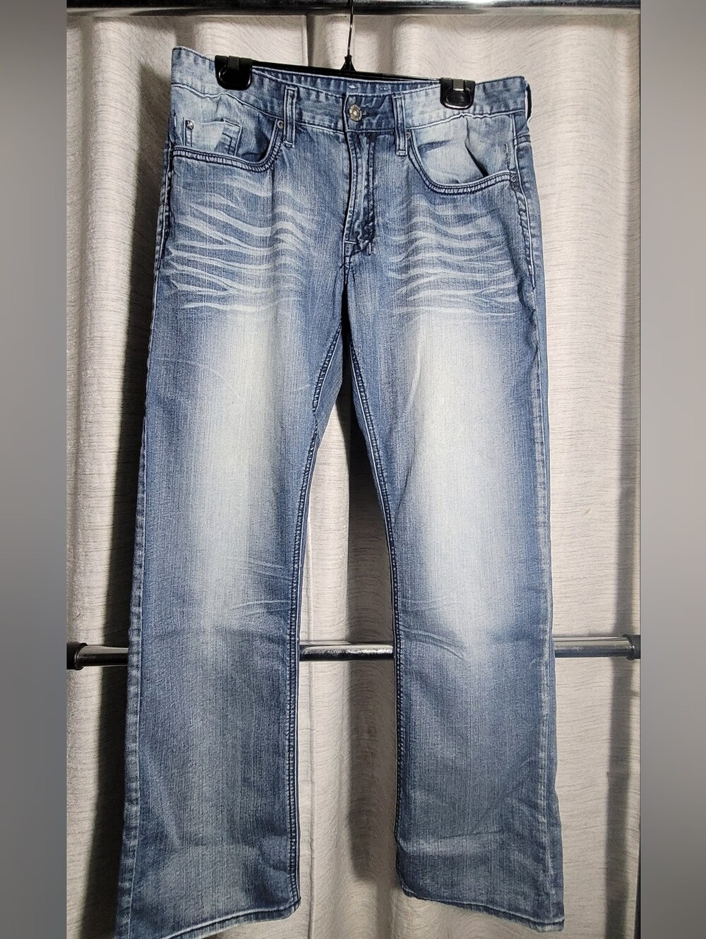 Buffalo David Bitton Light Blue Washed Slim Straight Jeans With Stretch 32x32